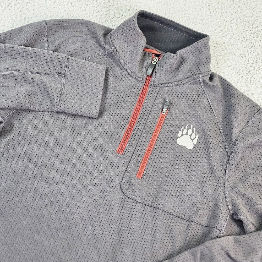 Alaskan Hardgear Pullover Mens Medium Gray 1/4 Zip Chest Pocket Performance Top